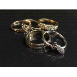 A 9ct gold and diamond set ring,