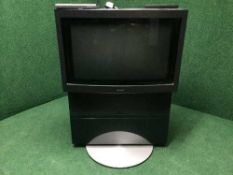 A B & O Beovision Avanti colour tv on revolving stand together with instructions and remote