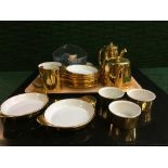 A tray of Royal Worcester gilt tea china and table ware