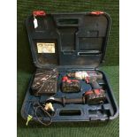 A Bosch GSB 18 VE-2 Professional drill in case with batteries and charger