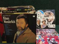 Two boxes of assorted lps and 78's together with a case of 78's, Musicals, Al Bowlly,