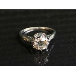 An 18ct white gold diamond solitaire ring,