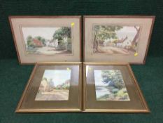 Four framed early 20th century watercolours by W.