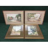 Four framed early 20th century watercolours by W.