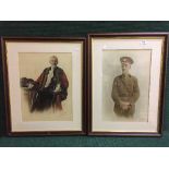 Two mahogany framed pictures of The Alderman William Bramwell of Benwell,