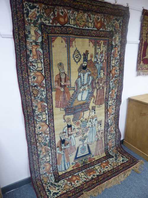 A Fine Nadir Shah Pictorial Rug, Kirman, South West Persia, early 20th century, - Image 2 of 6