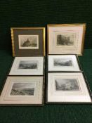 A good collection of fourteen antique hand coloured engravings depicting scenes of the North East -