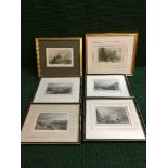 A good collection of fourteen antique hand coloured engravings depicting scenes of the North East -