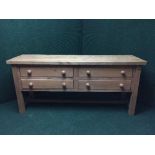 A pine farmhouse four drawer sideboard