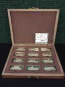 The Birmingham Mint, Royal Palaces, A collection of 12 sterling silver ingots,