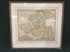 Isaak Tirion : Kaart Van Zeeland, a hand-coloured steel-engraved map, on laid paper, 34 cm x 40 cm,
