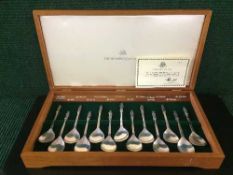 The Birmingham Mint, The Apostle Spoons, thirteen sterling silver spoons, each weighing 34g,