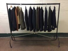 A rail of assorted Gent's blazers, jackets,