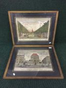 Georg Balthasar : Citta di Gauda, two hand-coloured antiquarian engravings, with hand-colouring,