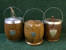 Three wooden tea caddies