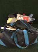 Two bags of painting equipment, brushes, rollers, rolling sleeves,