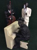 Three contemporary figurines - Jazz musicians
