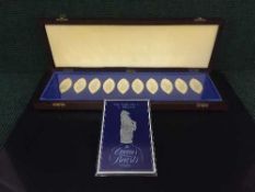 The Queen's Beasts, Ten silver proof tokens, each weighing 48.4g, with companion documents, boxed.