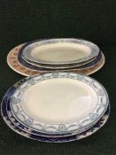 A large quantity of antique china meat plates,