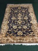 A silk finished fringed Ziegler carpet, 230 cm x 160 cm,