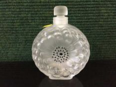 A Lalique of France frosted glass perfume bottle with stopper