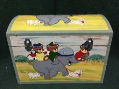 A painted pine domed topped toy box