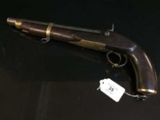 An early/mid nineteenth century percussion cap service pistol,