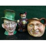 A Royal Doulton Toby Jug - Falstaff, numbered 8328, together with John BarleyCorn,