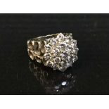18 carat white gold diamond cluster ring - 19 stones approximately 1.8 carats 7.4.