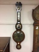 A Georgian rosewood banjo barometer