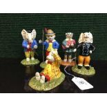 Five Royal Doulton Rupert the Bear figures.