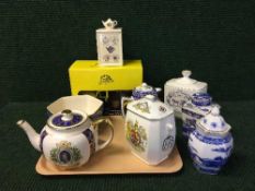 A tray of Ringtons china including boxed delivery vehicle, caddys teapot etc.