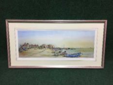 A framed signed limited edition print - Watercolour on the beach,