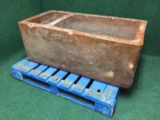 A large stone-glazed watering trough by J. Jameson & Son, Corbridge, approx 120 cm x 60 cm.