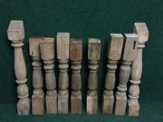 Ten pine banister posts