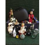 Two boxes of mid twentieth century dolls, Walt Disney Mickey Mouse, assorted dolls of the world,