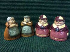 Two pairs of Royal Doulton salt and pepper pots, Tweedle Dee and Tweedle Dum,