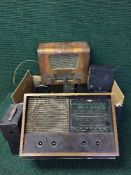 A box of two valve radios,