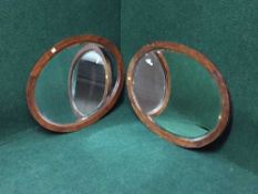 Three oval framed Edwardian mirrors