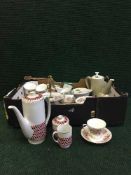 A box of Colclough bone china tea set, Polish coffee set,