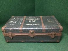 An early 20th century metal bound trunk