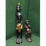 Two carved hardwood tribal figures