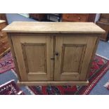 A reclaimed pine double door cabinet