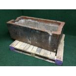 A large stone-glazed watering trough by J. Jameson & Son, Corbridge, approx 120 cm x 60 cm.