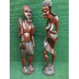 Two carved hardwood tribal figures