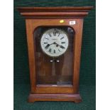 A large mahogany cased clock by Gent & Company Limited with pendulum and key