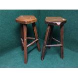 A pair of pine bar stools