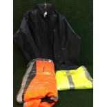 Two boxes of Port West high viz jackets & jumpers,