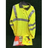 Three boxes of Port West high viz waistcoats and polo shirts