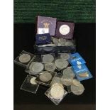 A quantity of mostly English coinage, some silver, half-crowns, florins, shillings,
